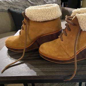 Calson Leather Wedge Bootie